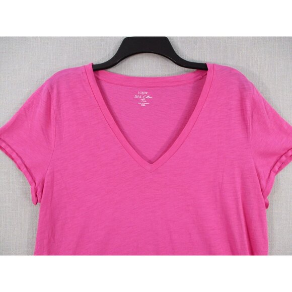 J.Crew Slub Cotton Tee Pink V-Neck T-Shirt XXL - Picture 2 of 7
